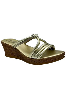 Tuscany by Easy Street Wedge Sandals Elvera Champagne - Medium
